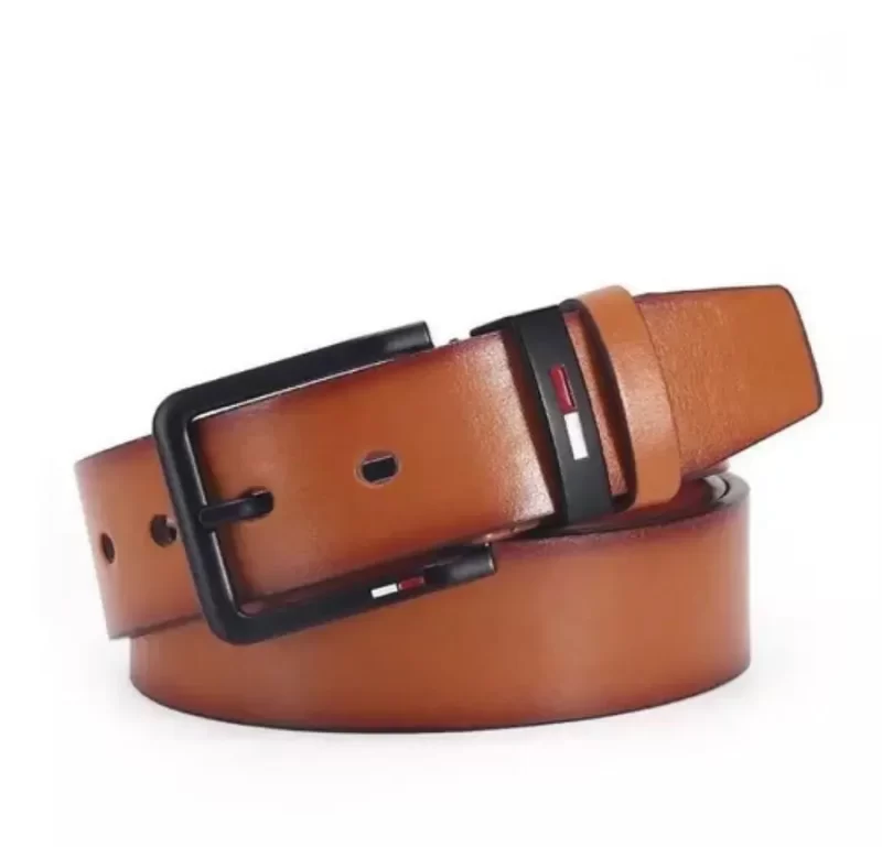 Hommes PU cuir alliage broche carré boucle ceinture affaires ceintures de loisirs 2023 mode noir café brun ceintures de taille pour hommes – Image 7