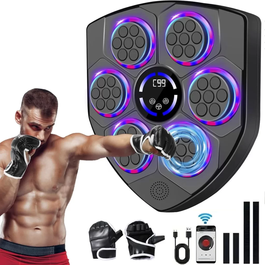 Nouvelle machine de boxe musicale intelligente Sport Fitness entraîneur de boxe à la maison Exercice de réponse Entraînement Boxe mur cible soulagement du stress – Image 3
