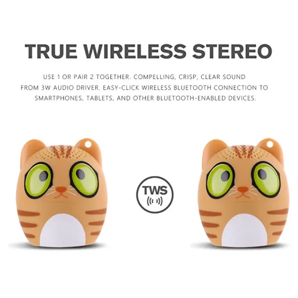 Pet Mini Bluetooth Animal Small Speaker Wireless Portable Music Subwoofer Column Bass Stereo Player Speaker Christmas Gift – Image 2