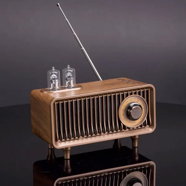 Retro Wood Radio Wireless Bluetooth Speaker Subwoofer Music Player with LED Light Support Handsfree TF Card U Disk AUX Play – Image 5