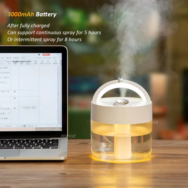 Humidificateur d'air de paysage domestique de grande capacité 1000ml USB rechargeable 3000mAh alimenté par batterie petit humidificateur électrique portable – Image 5