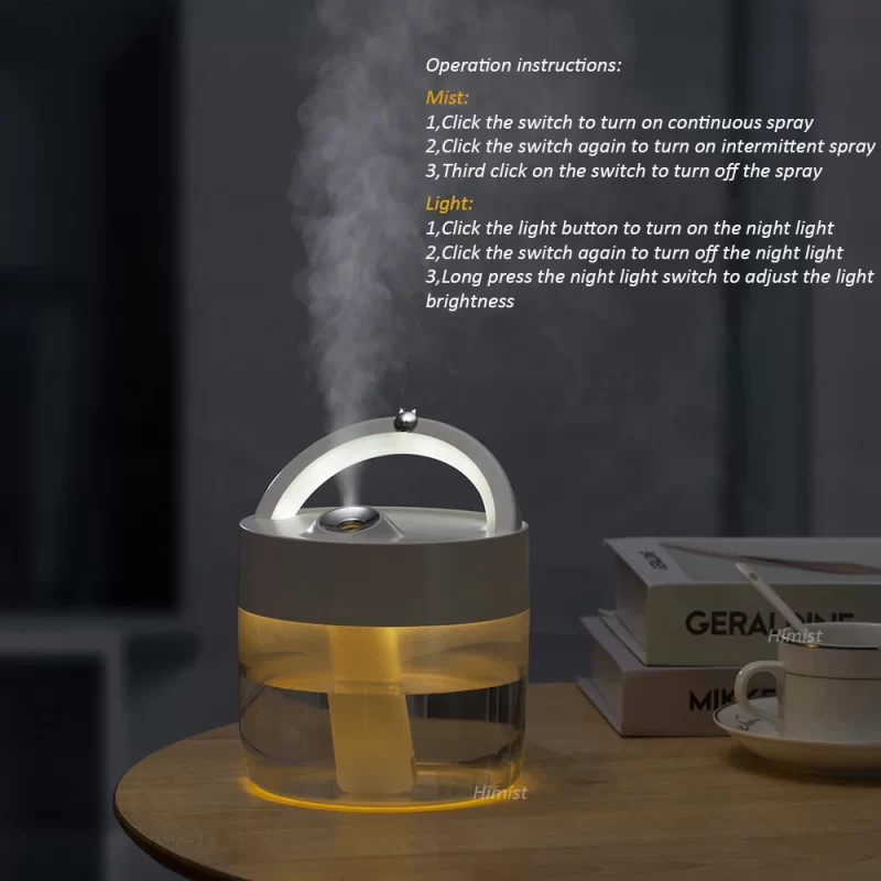 Humidificateur d'air de paysage domestique de grande capacité 1000ml USB rechargeable 3000mAh alimenté par batterie petit humidificateur électrique portable – Image 4