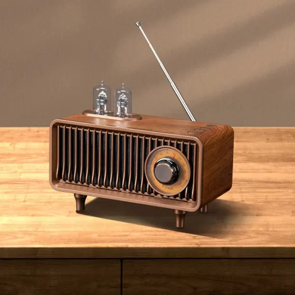 Retro Wood Radio Wireless Bluetooth Speaker Subwoofer Music Player with LED Light Support Handsfree TF Card U Disk AUX Play – Image 6