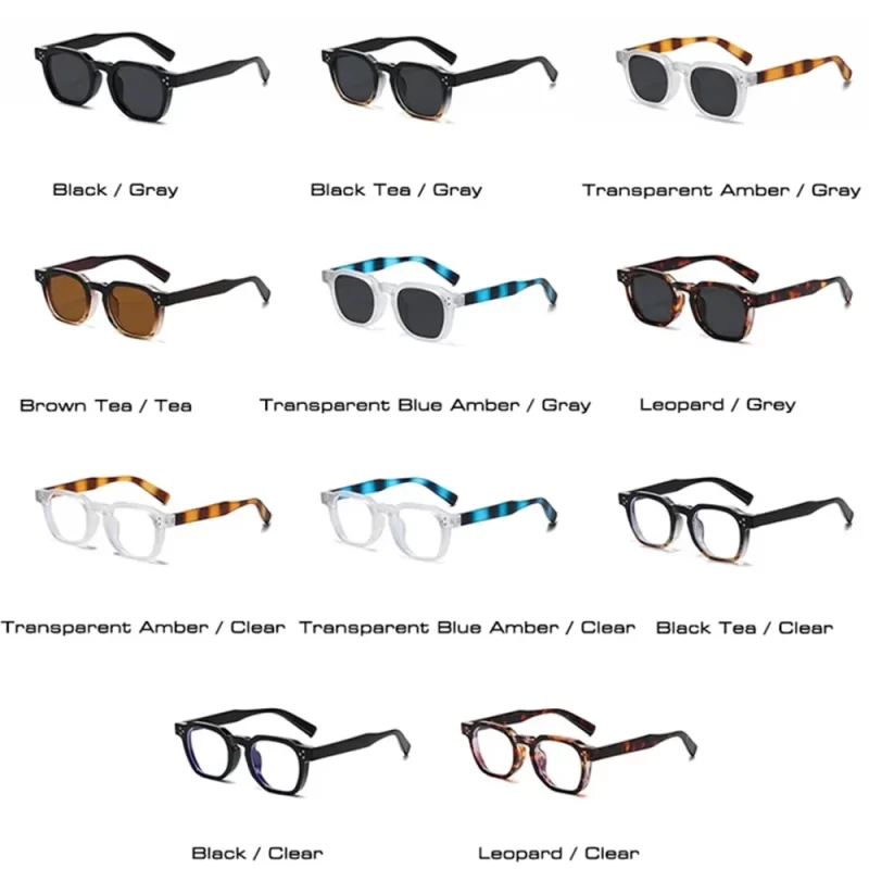 JNPCXI Mode Vintage Rivet Ovale Lunettes de soleil Femmes Hommes Luxe Leopard Lunettes de soleil Anti Blue Light Lunettes cadre – Image 3