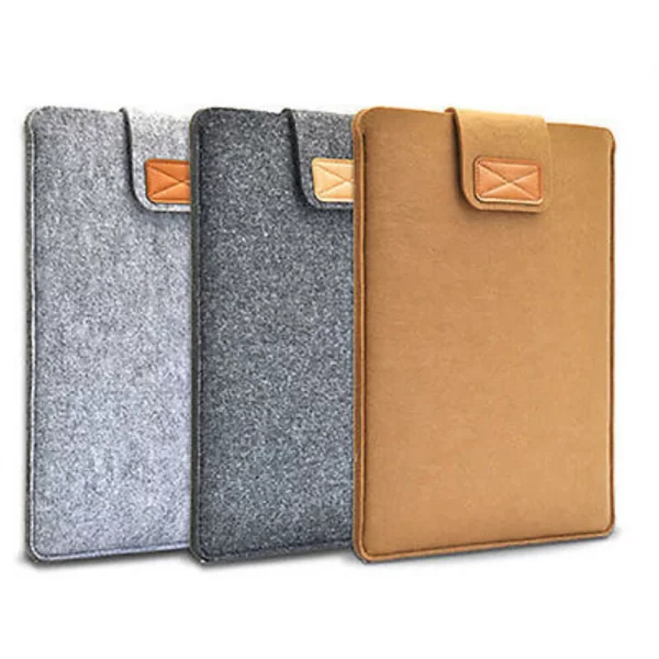 Feutre Manche Slim Tablette Case Cover Bag pour MacBooks Air Pro 11 13 15 pouces Sac de stockage de tablette couleur solide – Image 4