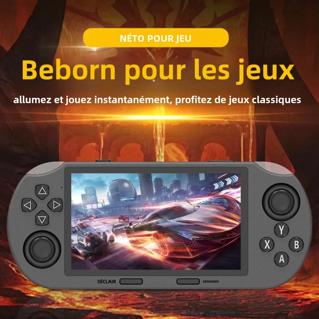 GAMINJA SF3000 4,5 pouces écran IPS Portable lecteur de jeu portable rétro console de jeux vidéo intégré 20000 + jeux pour PS1 / GBA / SFC – Image 2