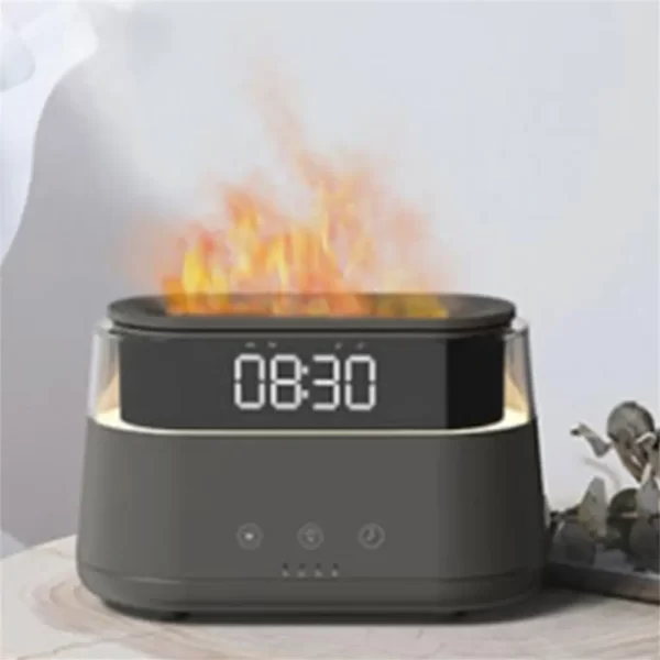Diffuseur d'arôme de flamme simulé Humidificateur de diffuseur de lumière ambiante Home Desktop Alarm Humidificateur de flamme et diffuseur d'arôme – Image 7