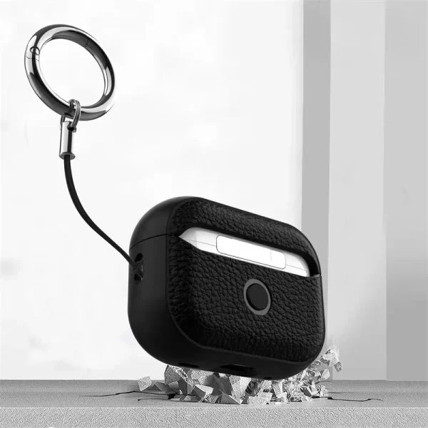 Pour Airpods 4 3 2 1 Cas Cas Cas Casque Casque Casque Couverture de casque Couverture PU en cuir de luxe pour Airpods Pro avec crochet – Image 6