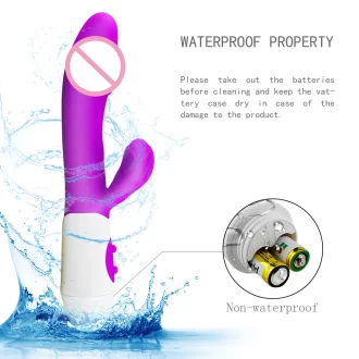 Silicone G Spot Dildo Lapin Vibrator Double Vibration 10 Vitesses Vagin Femme Clitoris Massageur Adult Sex Toys Pour Femmes