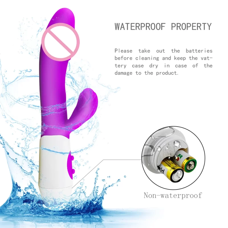 Silicone G Spot Dildo Lapin Vibrator Double Vibration 10 Vitesses Vagin Femme Clitoris Massageur Adult Sex Toys Pour Femmes
