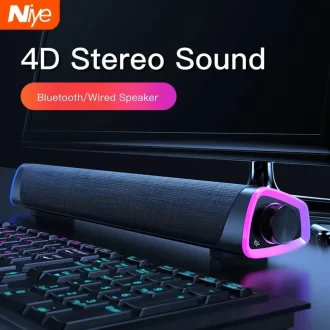Barre de haut-parleur d'ordinateur 4D sous-woofer stéréo haut-parleur Bluetooth pour MacBook ordinateur portable ordinateur portable PC lecteur de musique haut-parleur filaire