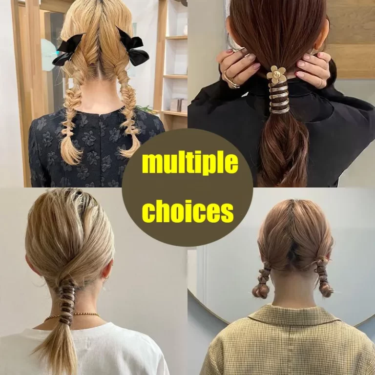 Femmes accessoires de cheveux mode ligne téléphonique boucle de cheveux couleur or cheval tête corde mignonne bandes élastiques fleurs filles coiffure – Image 2