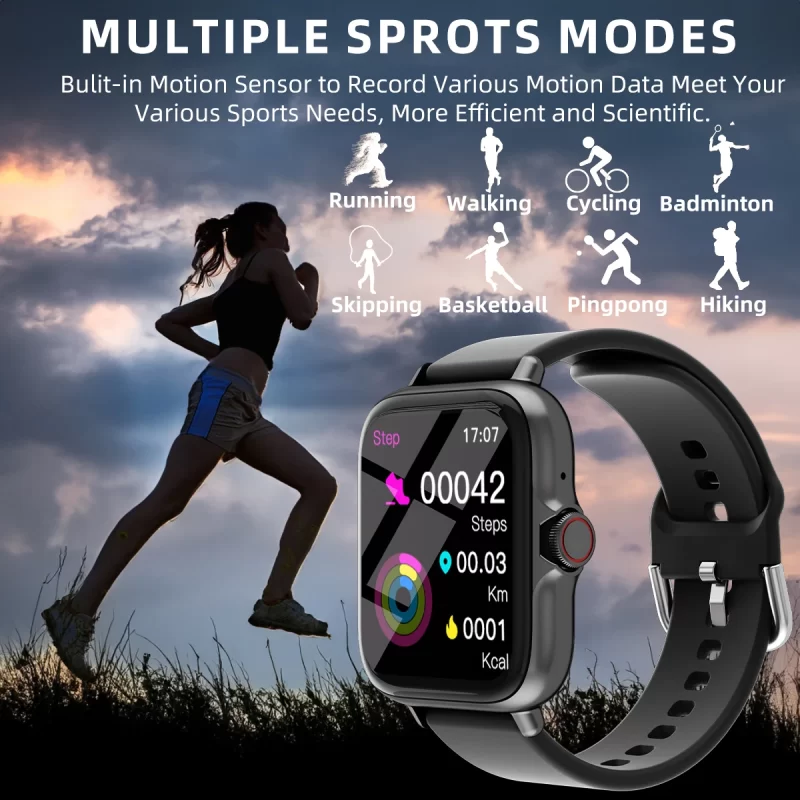 1.83 ''' Waterproof Smart Watch avec Message Answer Call Surveillance du sommeil Sportif Pedomètre Informations Alertes Pour iPhone Android – Image 4