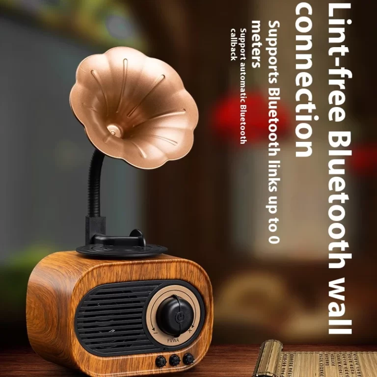 Haut-parleur Bluetooth Retro Boîte Portable en bois Mini haut-parleur sans fil Extérieur pour système son TF FM Radio Musique MP3 Subwoofer – Image 4
