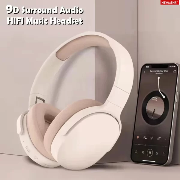 NEWMSNR 9D Surround Sound Casques Bluetooth sans fil sur les écouteurs True Sports Casques TF / AUX lecteur de musique avec micro HD – Image 2