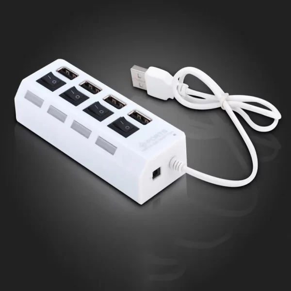 Haute vitesse 4 / 7 ports USB HUB 2.0 Adaptateur Expander Multi USB Splitter Multiple Extender avec commutateur de lampe LED pour ordinateur portable PC – Image 5