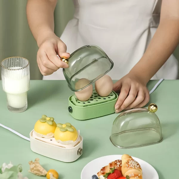 220V Egg Boiler Braconner Automatique Power Off Double Layer Braconner Multifonction & Mini Kitchenware Cadeau Egg Cooker – Image 5
