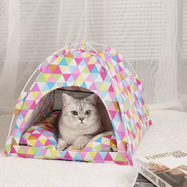 Tente pour animaux de compagnie Lit Cats Fournitures de maison Produits Accessoires Coussin chaud Mobilier canapé panier Lits d'hiver Coquille chaton tentes chat – Image 9