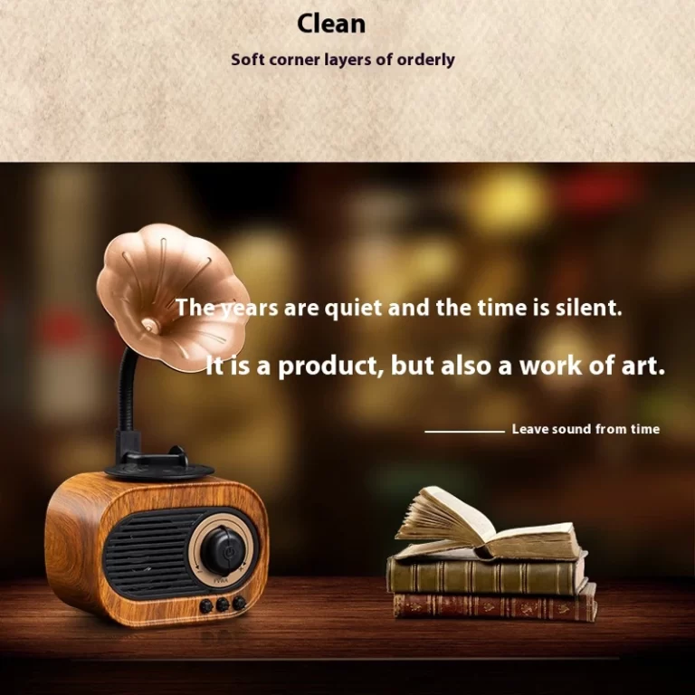 Haut-parleur Bluetooth Retro Boîte Portable en bois Mini haut-parleur sans fil Extérieur pour système son TF FM Radio Musique MP3 Subwoofer – Image 6