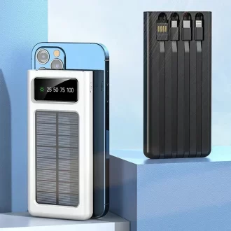 Xiaomi 200000mAh Solar Power Bank Ultra Capacité USB 4 in1 Charge Super Rapide USB TypeC LED Lumière Banque d'alimentation extérieure pour iPhone