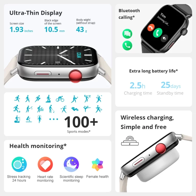 Nouvelle montre intelligente d'appel vocal COLMI C8 Max 1.93 "grand écran couleur HD santé et fitness suivi de la montre intelligente pour hommes et femmes – Image 3