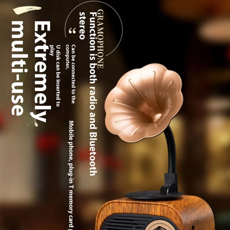Haut-parleur Bluetooth Retro Boîte Portable en bois Mini haut-parleur sans fil Extérieur pour système son TF FM Radio Musique MP3 Subwoofer – Image 5