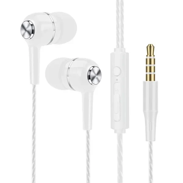 Écouteurs câblés Écouteurs de sport 3,5 mm avec basse Écouteurs téléphoniques Casque stéréo avec contrôle du volume Mic Écouteurs de musique – Image 5
