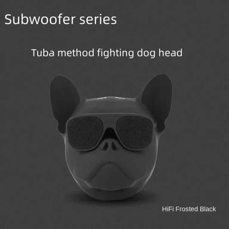 Haut-parleur bluetooth chien de combat créatif tête de chien sans fil bluetooth audio basse basse série portable extérieure HIFI – Image 4