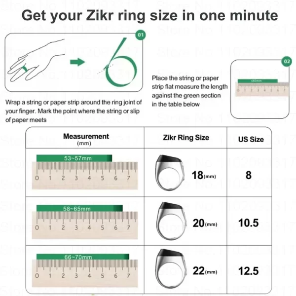 IQibla M02 Pro alliage métallique Tasbeeh compteur numérique intelligent Tasbih Zikr anneau pour louange musulmane avec boîte de charge Rappel de vibration – Image 3