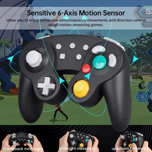 Bluetooth Gamepad Controller GC sans fil pour Switch Gamecube Compatible avec Nintendo Switch / Contrôleur Lite pour PC Joystick – Image 4