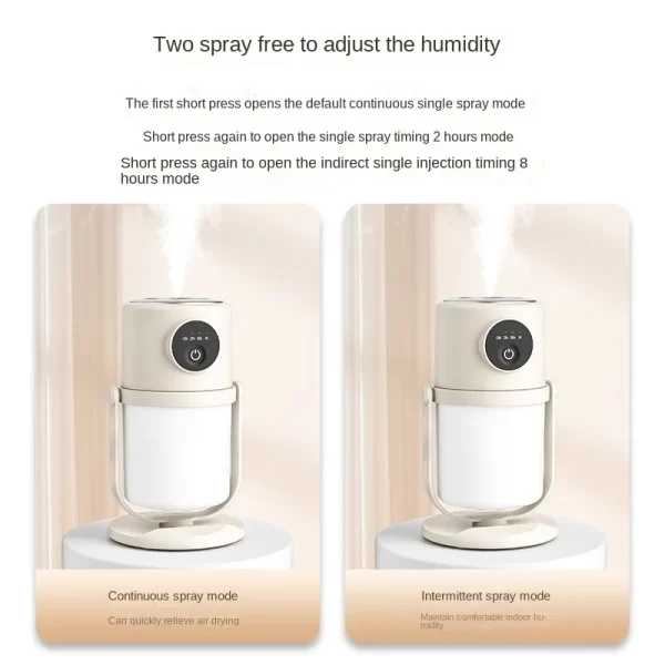 Hogar Atomizer USB humidificateur rotatif de 90 degrés intelligent grande capacité silencieux lumière de nuit petite purification de l'air humidi – Image 4