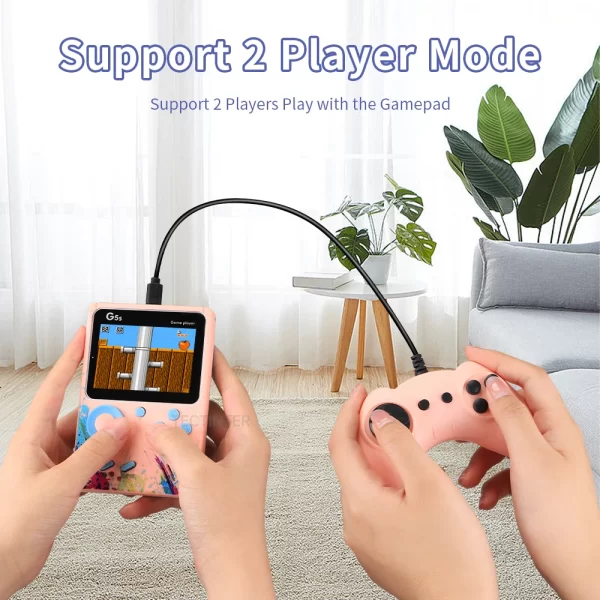 Console de jeux vidéo G5S 2.4 pouces Mini Portable Retro TV Lecteur de jeu portable intégré 500 jeux AV Sortie Support 2 joueurs – Image 2