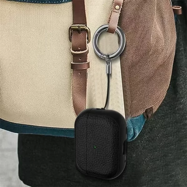 Pour Airpods 4 3 2 1 Cas Cas Cas Casque Casque Casque Couverture de casque Couverture PU en cuir de luxe pour Airpods Pro avec crochet – Image 3