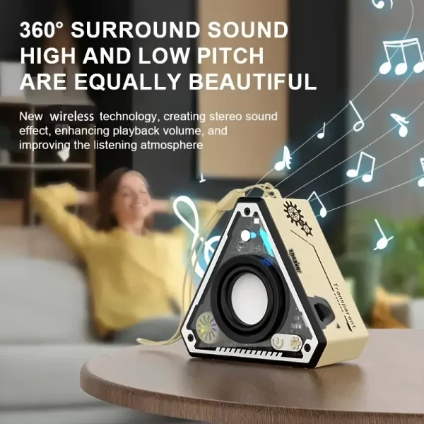Mini Cool Bluetooth Speaker Subwoofer HiFi Surround Sound Outdoor Home Portable Bluetooth Speaker sans fil Lecteur de musique – Image 7