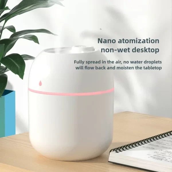 Humidificateur d'air de goutte d'eau USB Voiture Home Desktop Intérieur Mini Portable Mute Air Humidificateur d'atomisation Appareils ménagers – Image 4