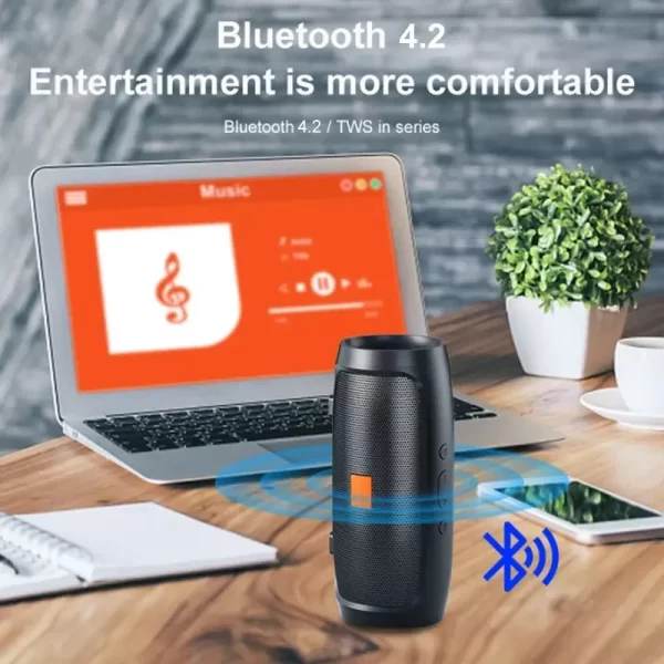 TF USB Bluetooth haut-parleur double haut-parleur stéréo extérieur Tfusb lecture Fm diffusion vocale sous-woofer portable haut-parleur sans fil – Image 3