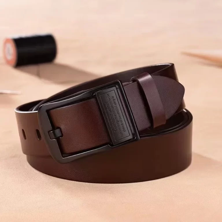 Nouvelle ceinture en cuir de vache pour hommes de mode en alliage métallique broche boucle de luxe pour adultes Jeans de marque d'affaires ceinture décontractée pour hommes marque – Image 6