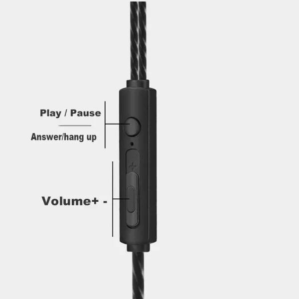 Écouteurs câblés Écouteurs de sport 3,5 mm avec basse Écouteurs téléphoniques Casque stéréo avec contrôle du volume Mic Écouteurs de musique – Image 4