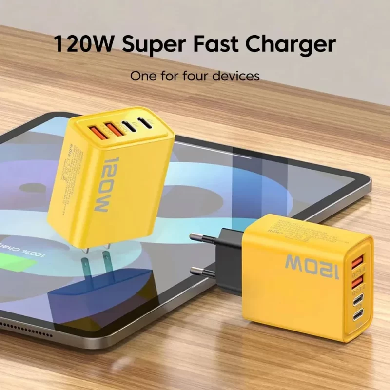 4 Ports USB C PD Chargeur Charge rapide 3.0 Type C Chargeurs de téléphone USB Adaptateur de charge rapide pour iPhone 16 15 Samsung Xiaomi Huawei – Image 2