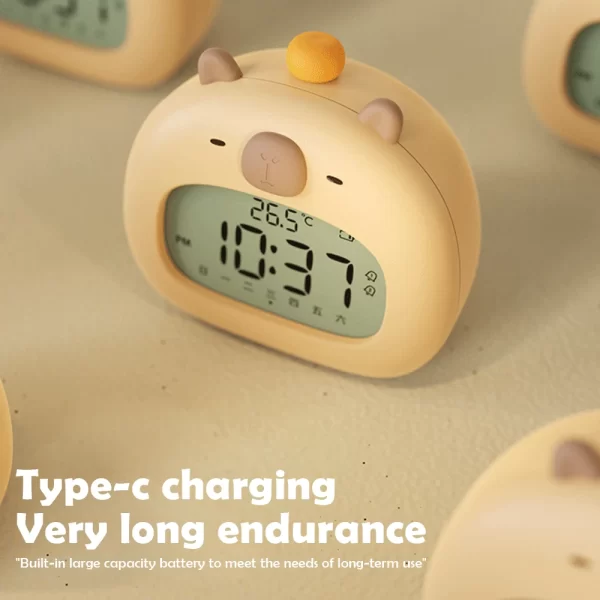 Lumière de nuit Capybara avec Alarm Dormir Tapping Lamp Night Nursery Night Lights pour la décoration de l'allaitement tout-petit – Image 8