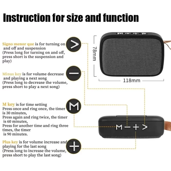 Haut-parleurs portables extérieurs Bluetooth 5.0 Mini Oxford haut-parleur colonne sans fil 3D lecteur de musique stéréo surround Hifi boîte sonore – Image 6