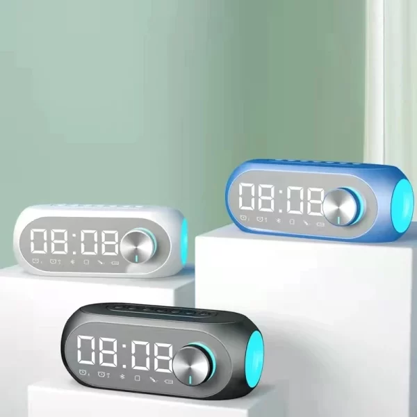 Alarme Radio FM haut-parleur Bluetooth Subwoofer portable Caixa De Som Sound Box Musique sans fil Mini Woofers Bocina Lamp Colonne – Image 2