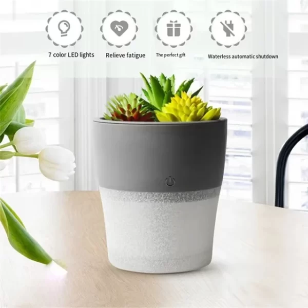 Diffuseur d'humidificateur de plantes vertes 150ML Simulation silencieuse Ultrasonic Aroma Air Atomizer Brume Maker pour la chambre à coucher du bureau à domicile – Image 6