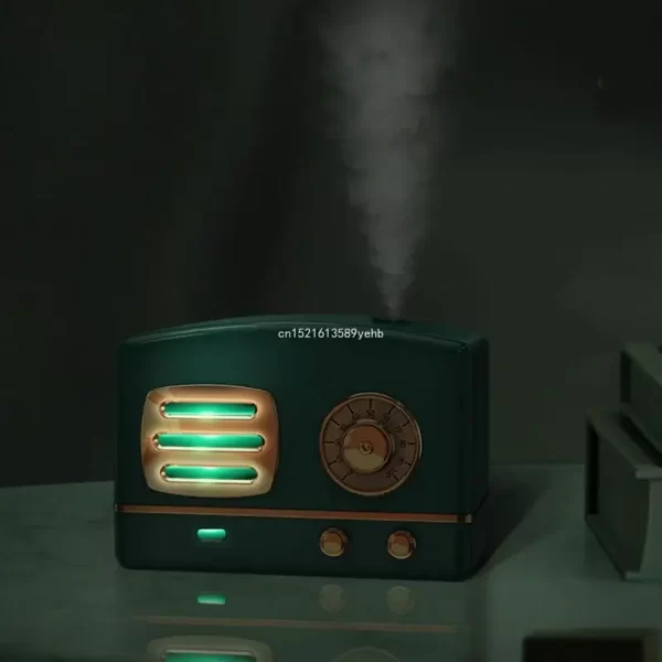 Rétro Radio Shape Large Capacité Portable Humidificateur d'air de bureau USB Mist Maker Aroma Diffuseur d'huile essentielle pour la maison – Image 5