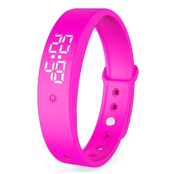 Bracelet intelligent LED numérique étanche à l'eau Smart Clock Smartband avec moniteur de température corporelle Smart Band Vibration Alarm Rappeleur – Image 5