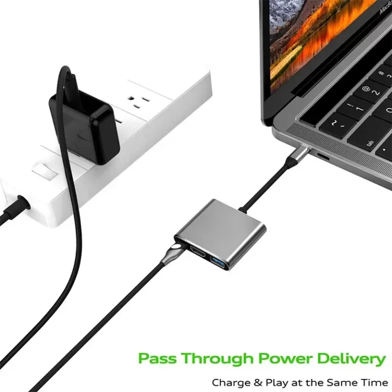 USB C HUB 3in1 Type C 3.0 à Station d'accueil compatible HDMI PD Charge rapide 4K Adaptateur HDMI Splitter pour ordinateur de téléphone MacBook – Image 5