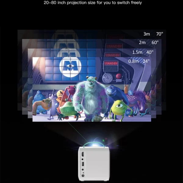 Salange Q2 Portable Mini Projecteur de cinéma Même écran Smartphone 640 * 480P pour Camping Extérieur Home Theater Cadeaux pour enfants – Image 4