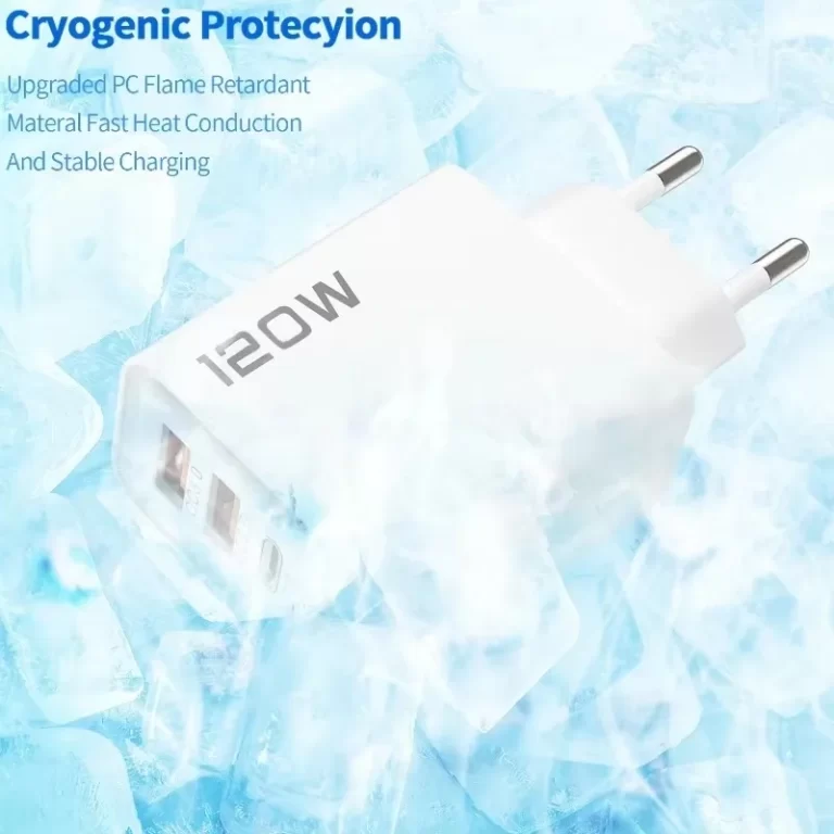 120W 4 Ports USB Type C Chargeur Cable de données de charge rapide Adaptateur de chargeur de téléphone USB pour Samsung IPhone Xiaomi Huawei Chargeur mural – Image 7