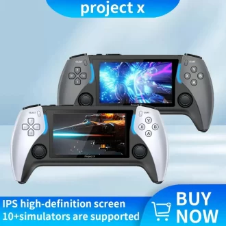 Coopreme Nouveau projet X 4.3 pouces écran haute définition Ips console de jeu portable prend en charge la sortie PS1 Arcade HD pour le double joystick