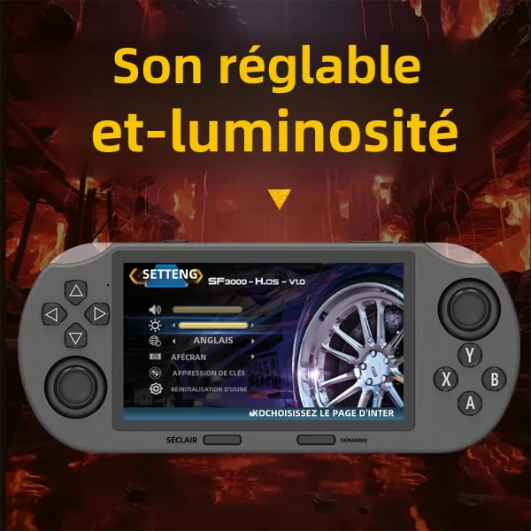 GAMINJA SF3000 4,5 pouces écran IPS Portable lecteur de jeu portable rétro console de jeux vidéo intégré 20000 + jeux pour PS1 / GBA / SFC – Image 6